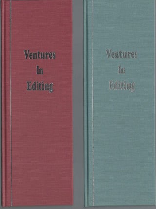 "Ventures in Editing" Publisher's Archive Including Both a Limited Edition & Proof Copy of Finished Work. ORIGINAL MANUSCRIPT MATERIAL