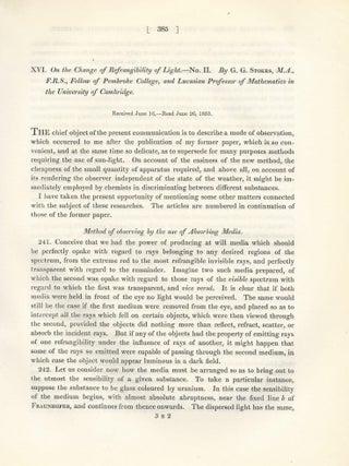 Item #27528 "On the Change of Refrangibility of Light. No II" (Philosophical Transactions of the...
