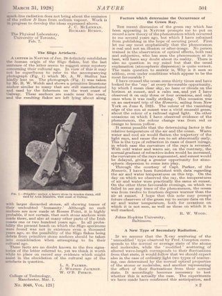 Item #27731 RAMAN SCATTERING: "A new Type of Secondary Radiation" (Nature; Vol. 121, No. 3048...