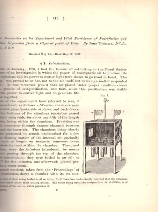 Item #28540 GERM THEORY & TYNDALLIZATION II: "Further Researches on the Deportment and Vital...