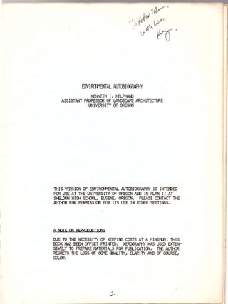 Environmental Autobiography
