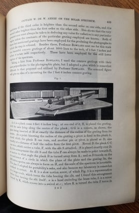 FIRST PHOTOGRAPHS OF THE SOLAR SPECTRUM IN THE INFRARED: "Colour Photometry." & "The Solar Spectrum, from 7150 to 10,000." (Philosophical Transactions of the Royal Society of London, Vol. 177 for the Year 1886 Part I & Part II, pp. 423-456, 457-469)