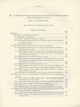 Item #29097 RESONANCE THEORY: "On the Secular Changes in the Elements of the Orbit of a...