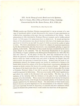 Item #29172 "On the Theory of Certain Bands Seen in the Spectrum." (Philosophical Transactions of...