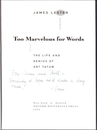 Too Marvelous for Words: The Life and Genius of Art Tatum
