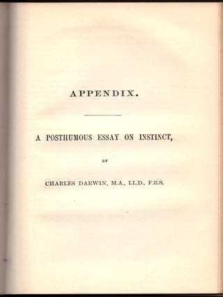 Mental Evolution in Animals. With a Posthumous Essay on Instict by Charles Darwin