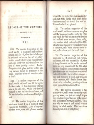 A Meteorological Account of the Weather in Philadelphia from January 1, 1790, to January 1, 1847.