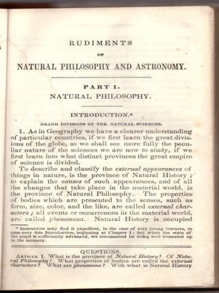 Rudiments of Natural Philosophy and Astronomy Designed for the Younger Classes in Academies and for Common Schools