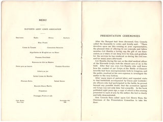 11th Army Corps Banquet -- New York -- Nov. 17, 1904 -- Cup to Hamlin