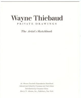Wayne Thiebaud: Sketchbook