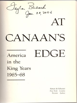 America in the King Years Trilogy: Parting the Waters: America in the King Years 1954-1963; Pillar of Fire: America in the King Years 1963-65; At Canaan's Edge: America in the King Years 1965-68 (3 Volumes) -- Signed!