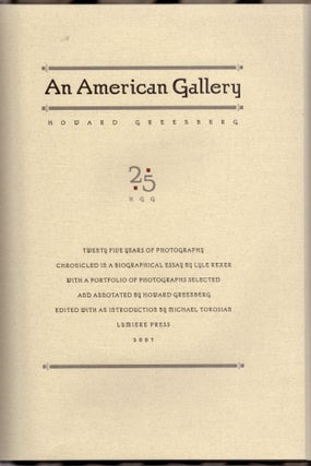 An American Gallery: Howard Greenberg 25. Twenty Five Years of Photography