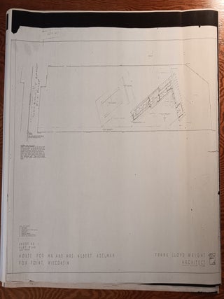 Item #31854 Mr. and Mrs. Albert Adelman House Plans. Frank Lloyd Wright